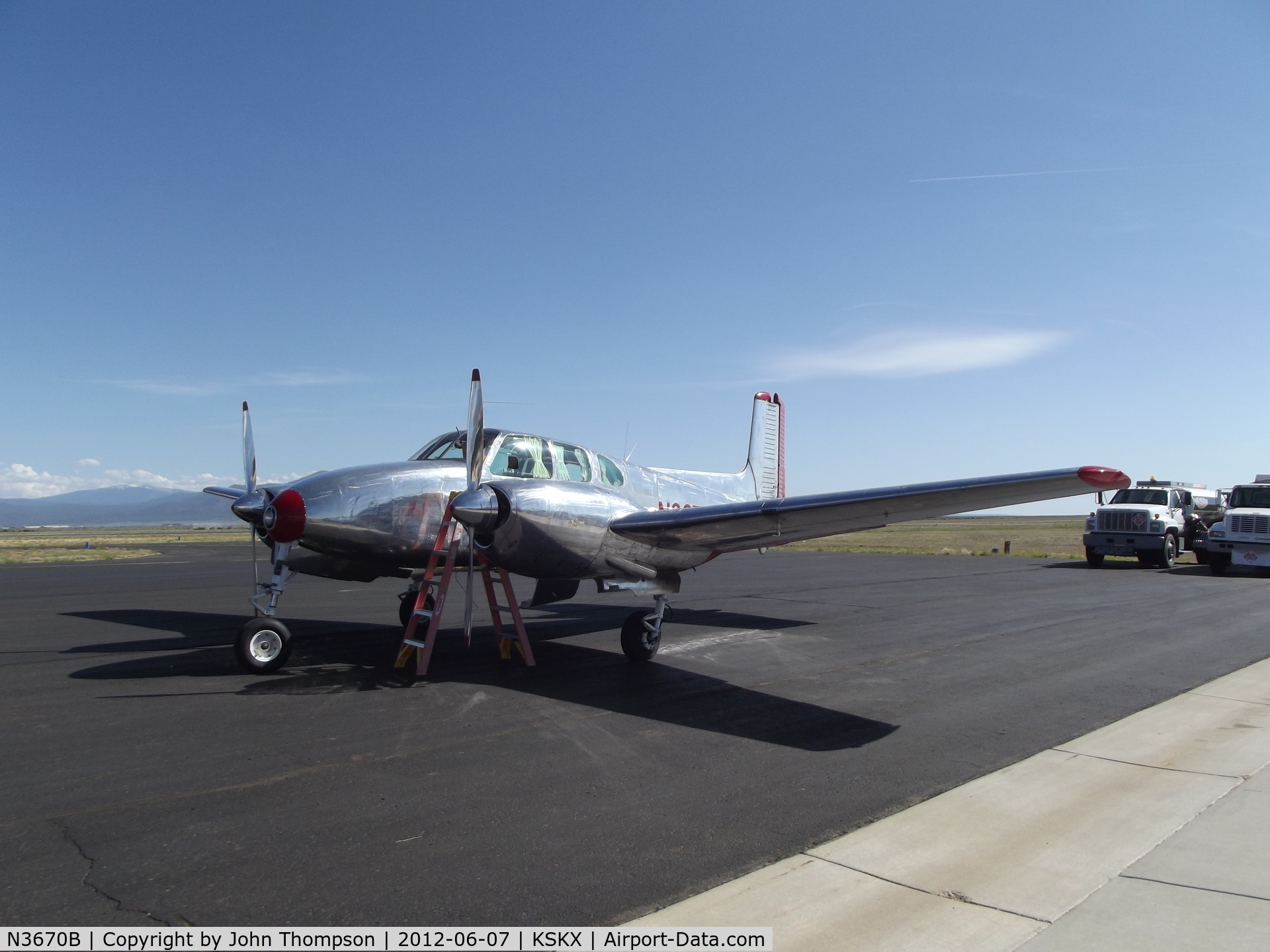 N3670B, 1954 Beech B50 C/N CH-63, N3670B at Taos, NM (KSKX) June 7, 2012