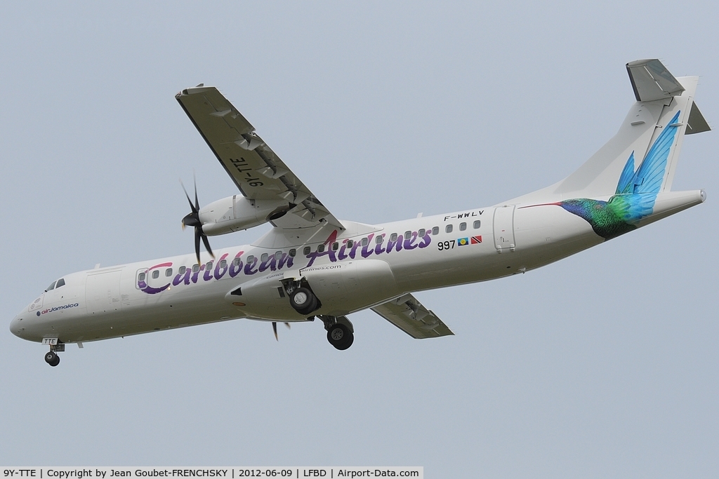 9Y-TTE, 2012 ATR 72-600 C/N 997, test flight from Toulouse