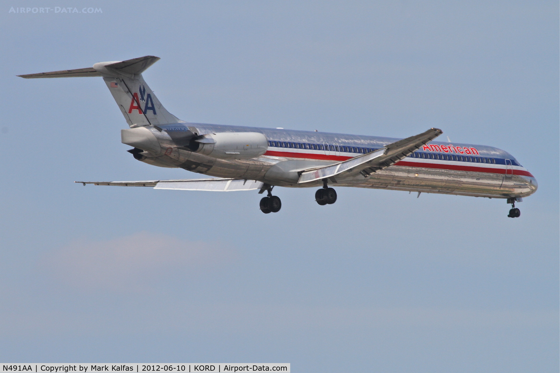 N491AA, 1989 McDonnell Douglas MD-82 (DC-9-82) C/N 49684, American Airlines Mcdonnell Douglas DC-9-82, AAL1634 arriving from KTUS, RWY 10 approach KORD.