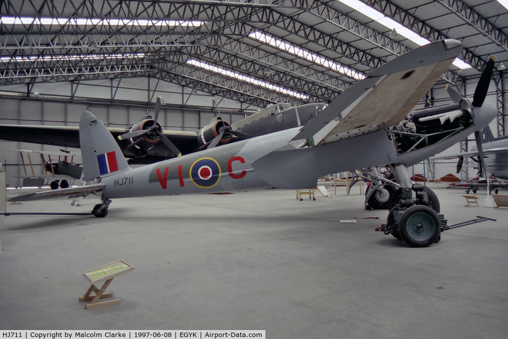 HJ711, 1943 De Havilland DH-98 Mosquito NF.11 C/N HJ711, De Havilland DH98 Mosquito NF.11 at The Yorkshire Air Museum, Elvington in June 1997.