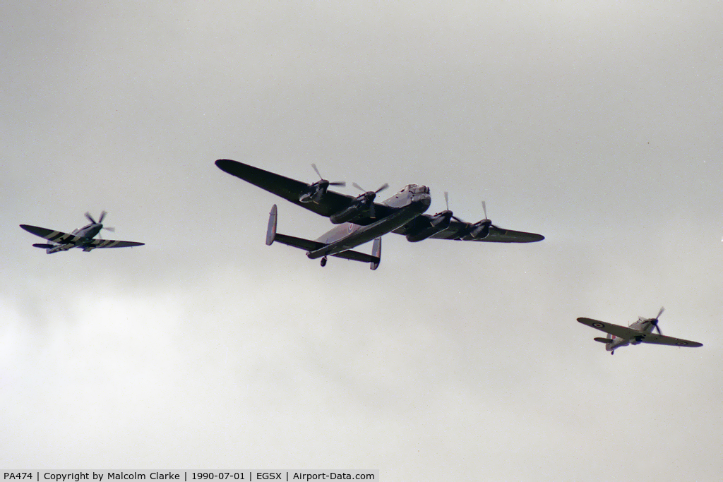 PA474, 1945 Avro 683 Lancaster B1 C/N VACH0052/D2973, Avro 683 Lancaster B1 - The Battle of Britain Memorial Flight at North Weald in 1990