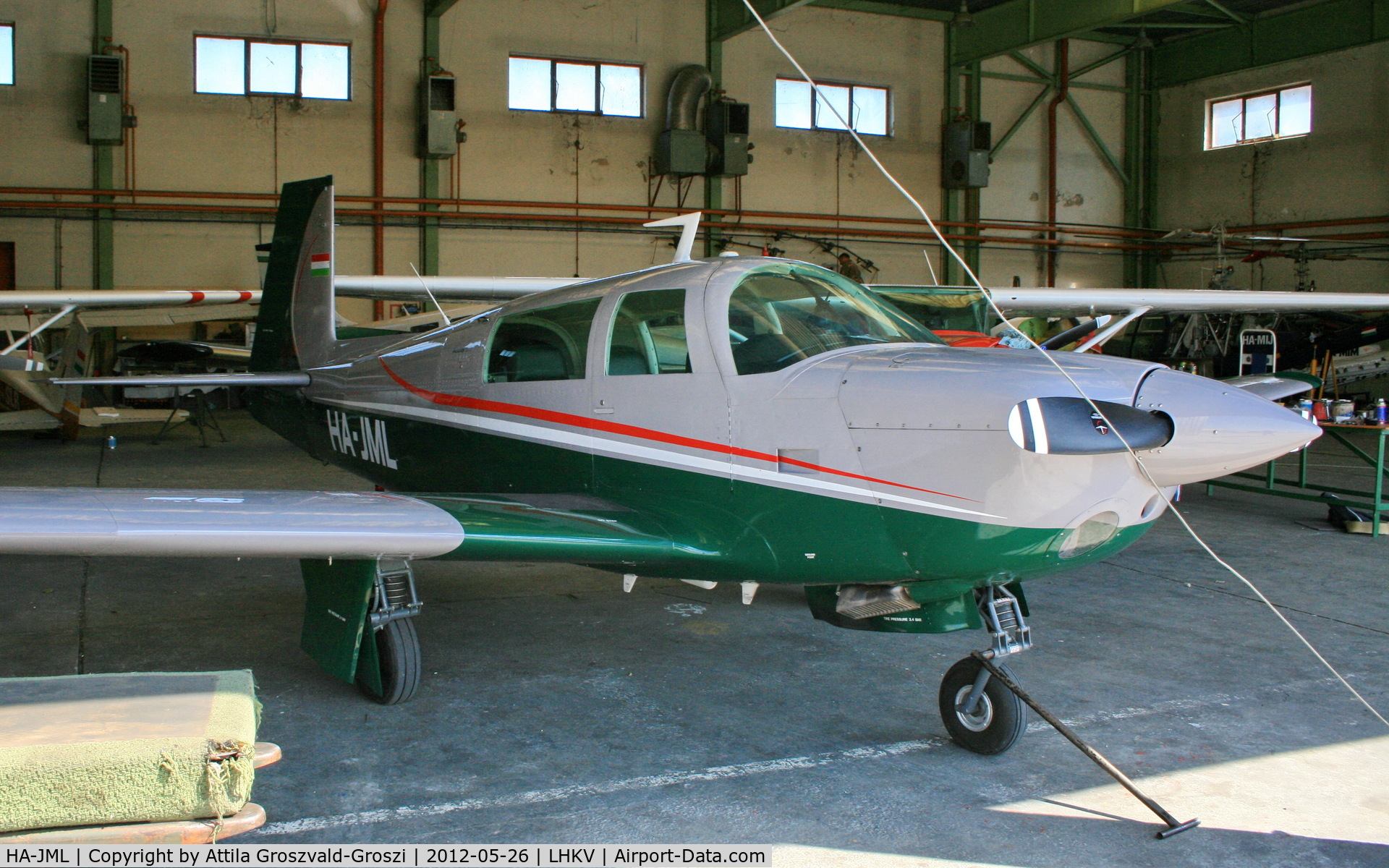 HA-JML, 1978 Mooney M20J 201 C/N 24-0586, In Kaposujlak hangar