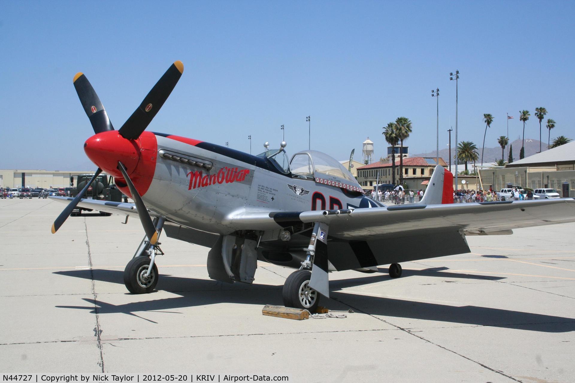 N44727, 1944 North American P-51D Mustang C/N 122-39198, On display at March AFB