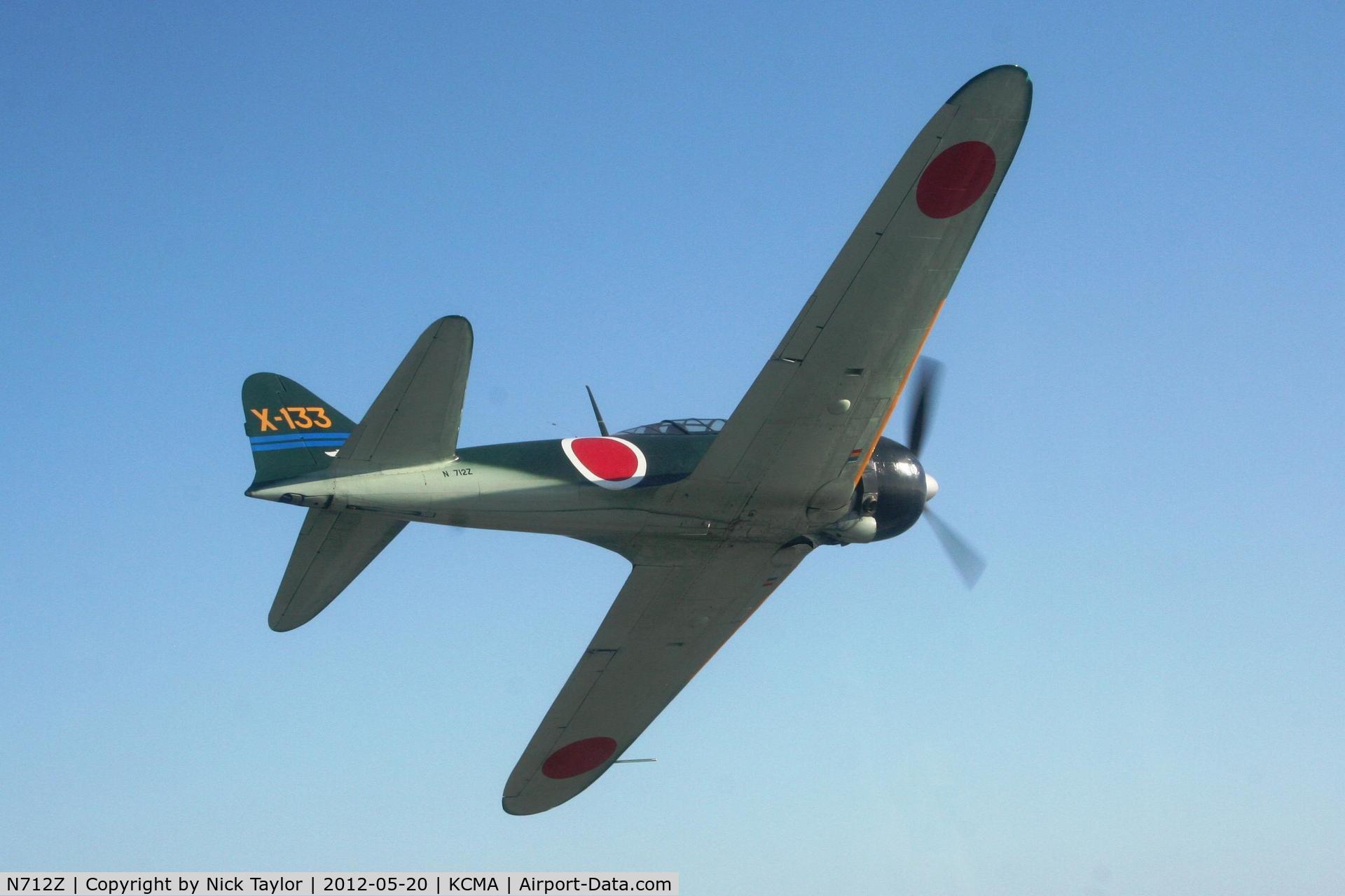 N712Z, 1942 Mitsubishi A6M3 Reisen (Zero) C/N 3869, Overhead break for 26 as seen from 