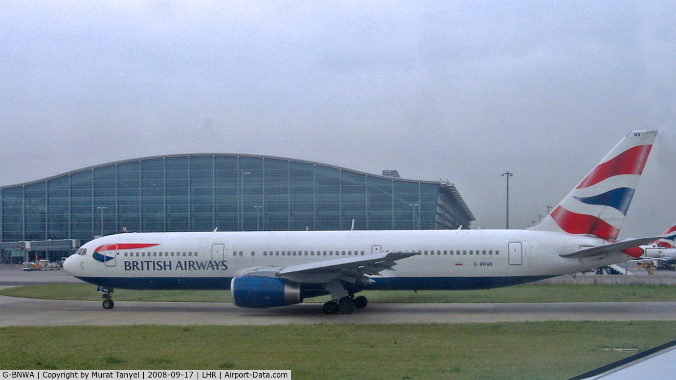G-BNWA, 1989 Boeing 767-336 C/N 24333, Taxiing at Heathrow