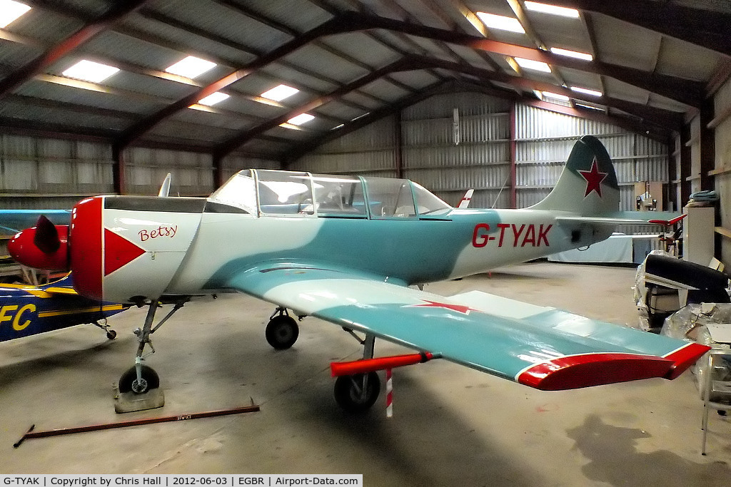 G-TYAK, 1989 Bacau Yak-52 C/N 899907, at Breighton Aerodrome, North Yorkshire
