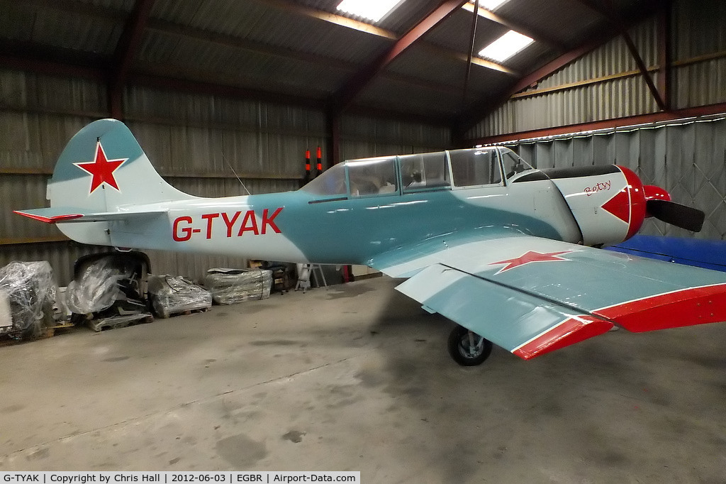G-TYAK, 1989 Bacau Yak-52 C/N 899907, at Breighton Aerodrome, North Yorkshire