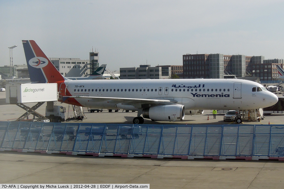 7O-AFA, 2011 Airbus A320-233 C/N 4653, At Frankfurt