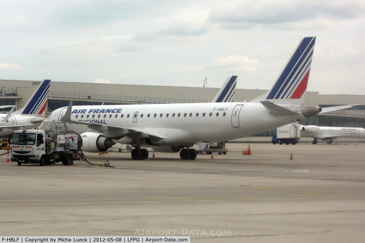 F-HBLF, 2008 Embraer 190AR (ERJ-190-100IGW) C/N 19000158, At Charles de Gaulle