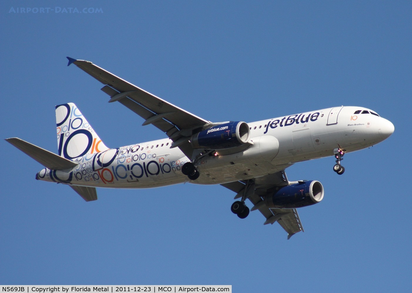 N569JB, 2003 Airbus A320-232 C/N 2075, 10th Anniversary