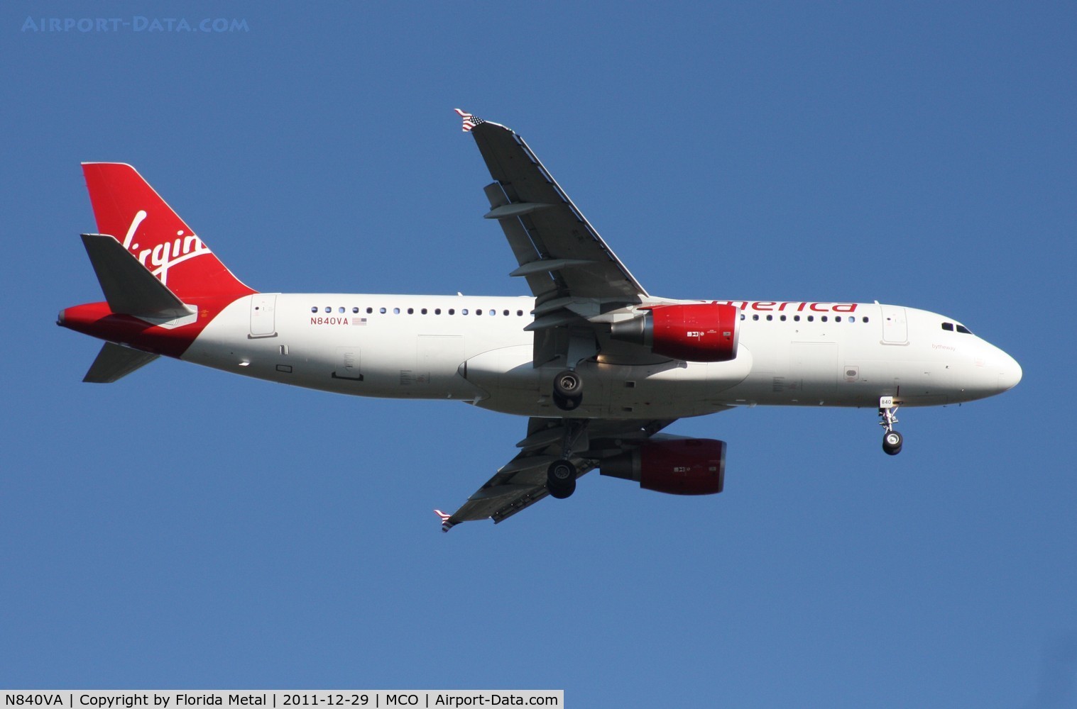 N840VA, 2011 Airbus A320-214 C/N 4616, Virgin America A320