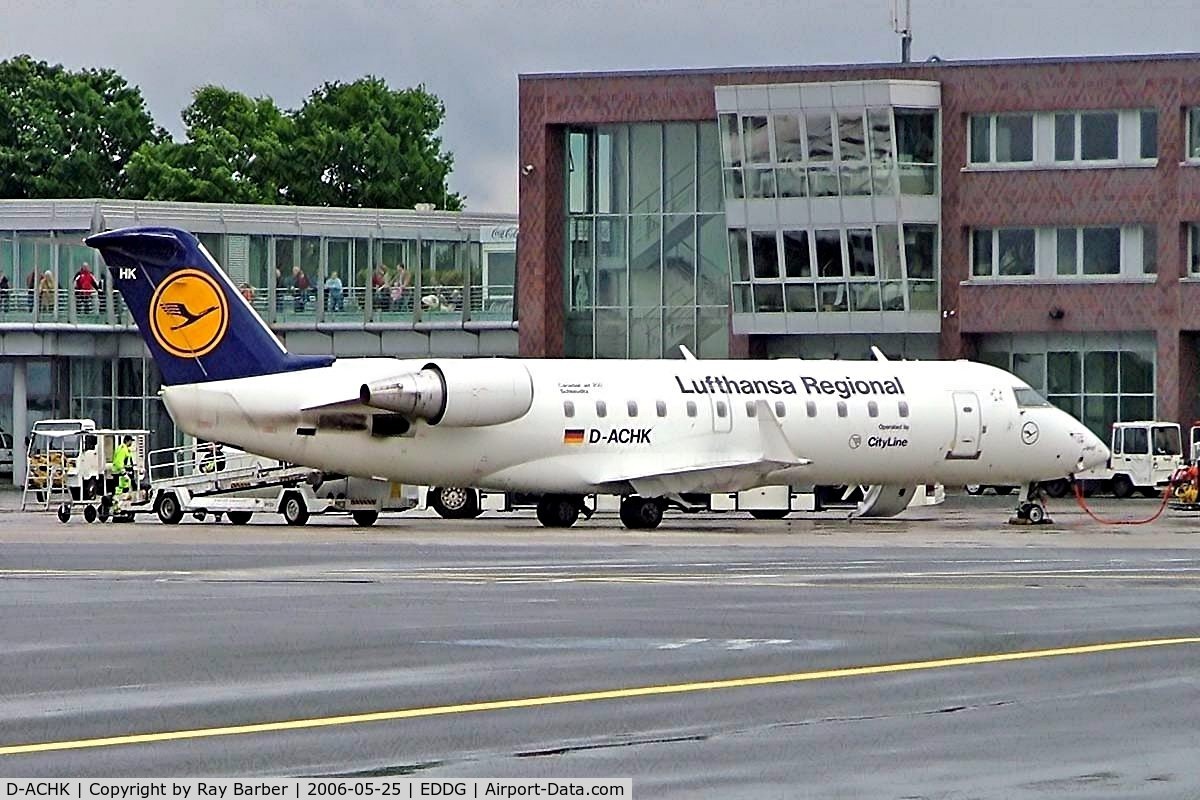 D-ACHK, 2000 Canadair CRJ-200LR (CL-600-2B19) C/N 7499, Canadair CRJ-200LR [7499] (Lufthansa Regional) Munster/Osnabruck~D 25/05/2006. Being readied for departure.