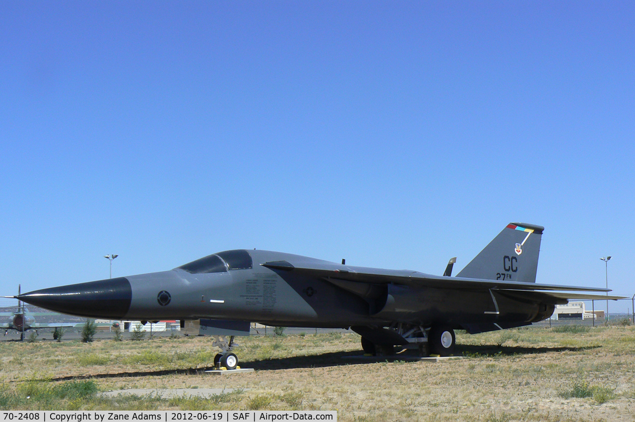 70-2408, 1970 General Dynamics F-111F Aardvark C/N E2-47/F-47, On Display at Santa Fe, New Mexico.
Updated paint job!