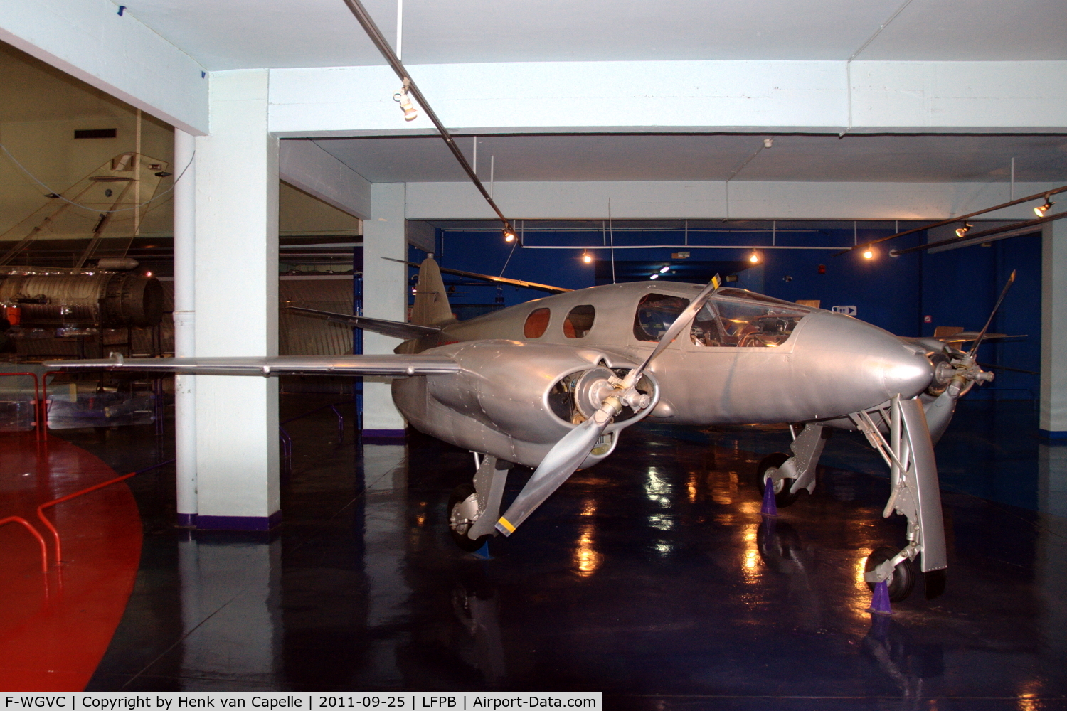 F-WGVC, 1954 Hirch MRA C.100 C/N 01, The sleek looking Hirsch MRA C.100 experimental aircraft in the Musee de l' Air.