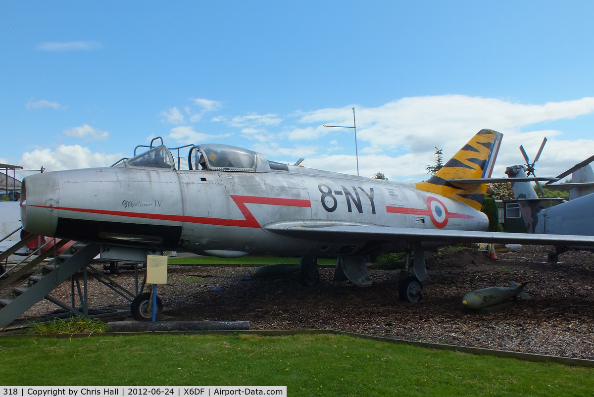 318, 1951 Dassault MD-454 Mystere IVA C/N 318, preserved at the Dumfries & Galloway Aviation Museum