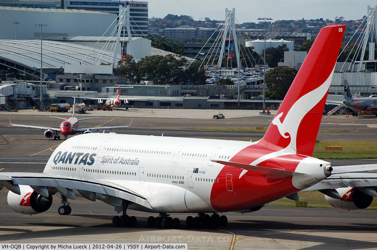 VH-OQB, 2008 Airbus A380-842 C/N 015, At Sydney