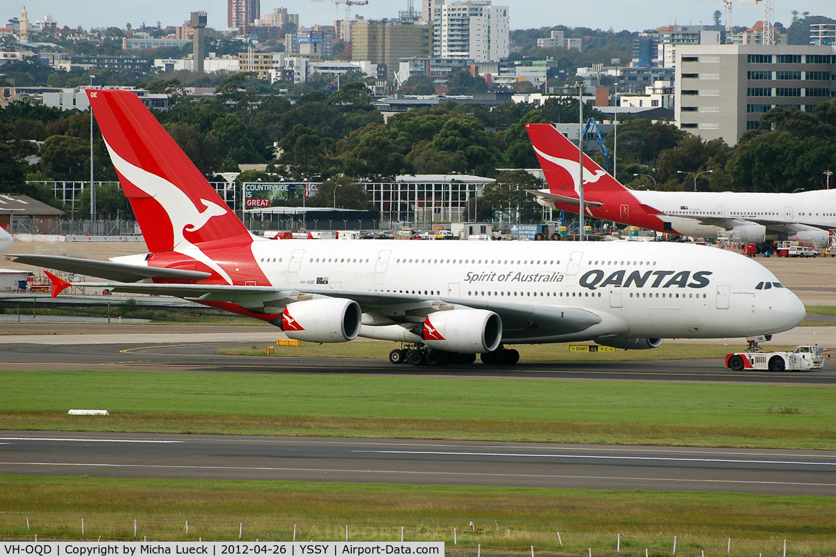 VH-OQD, 2008 Airbus A380-842 C/N 026, At Sydney