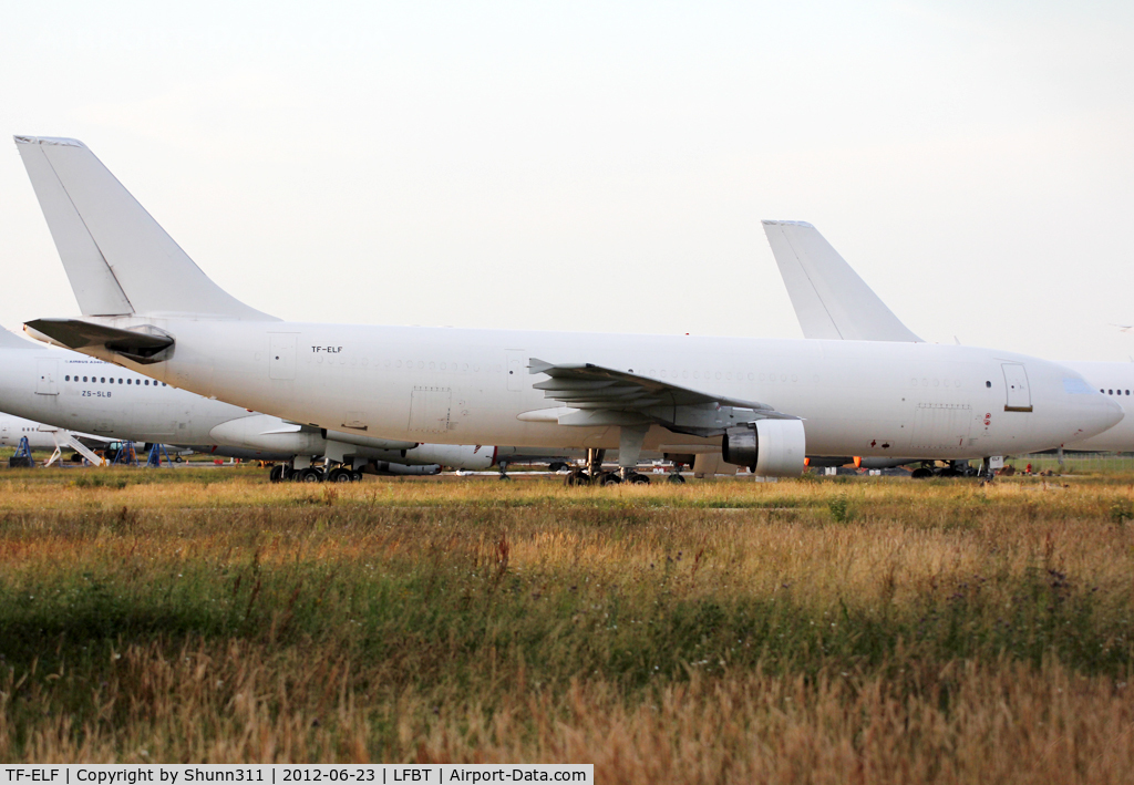 TF-ELF, 1989 Airbus A300-622R C/N 529, Stored @ LDE in all white without titles... Future is uncertain...