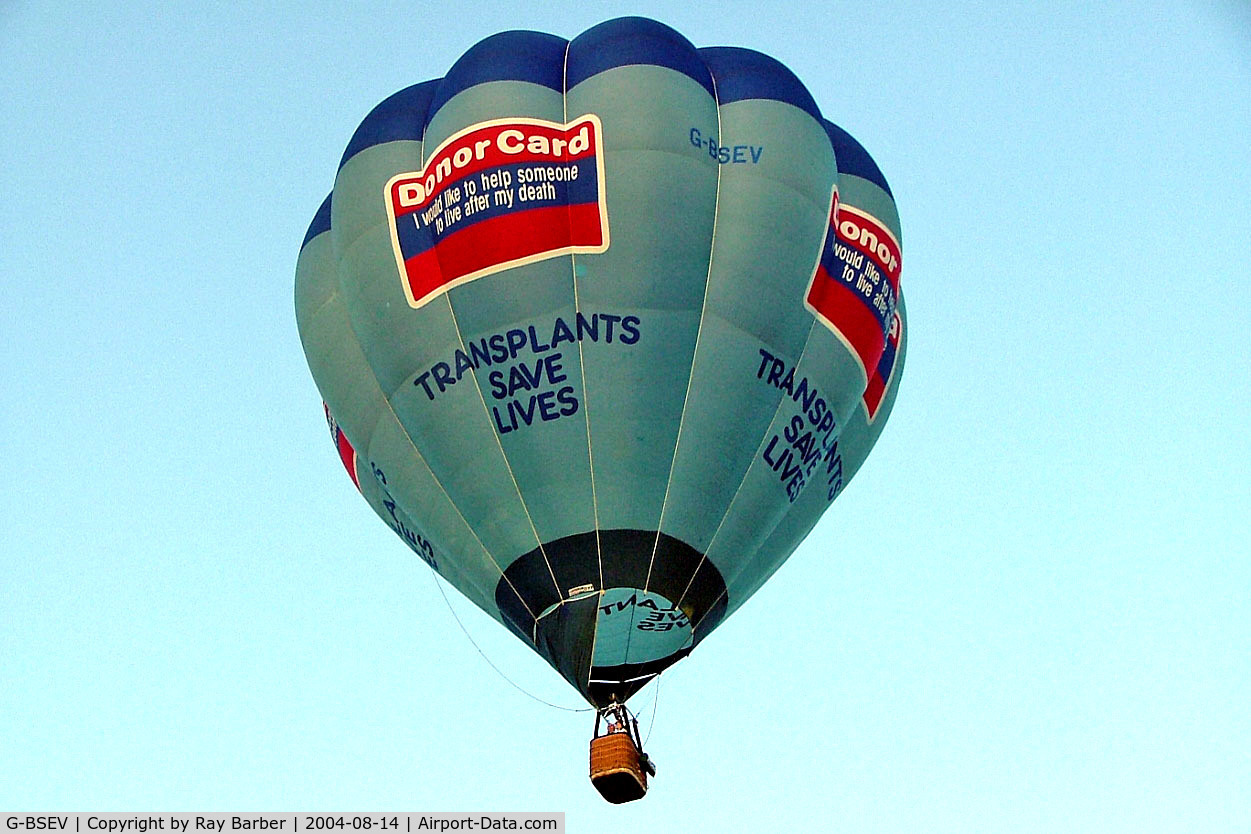 G-BSEV, 1990 Cameron Balloons O-77 C/N 2271, Cameron O-77 HAFB [2271] Ashton Court~ G 14/08/2004. Seen at Ashton Court Bristol~G