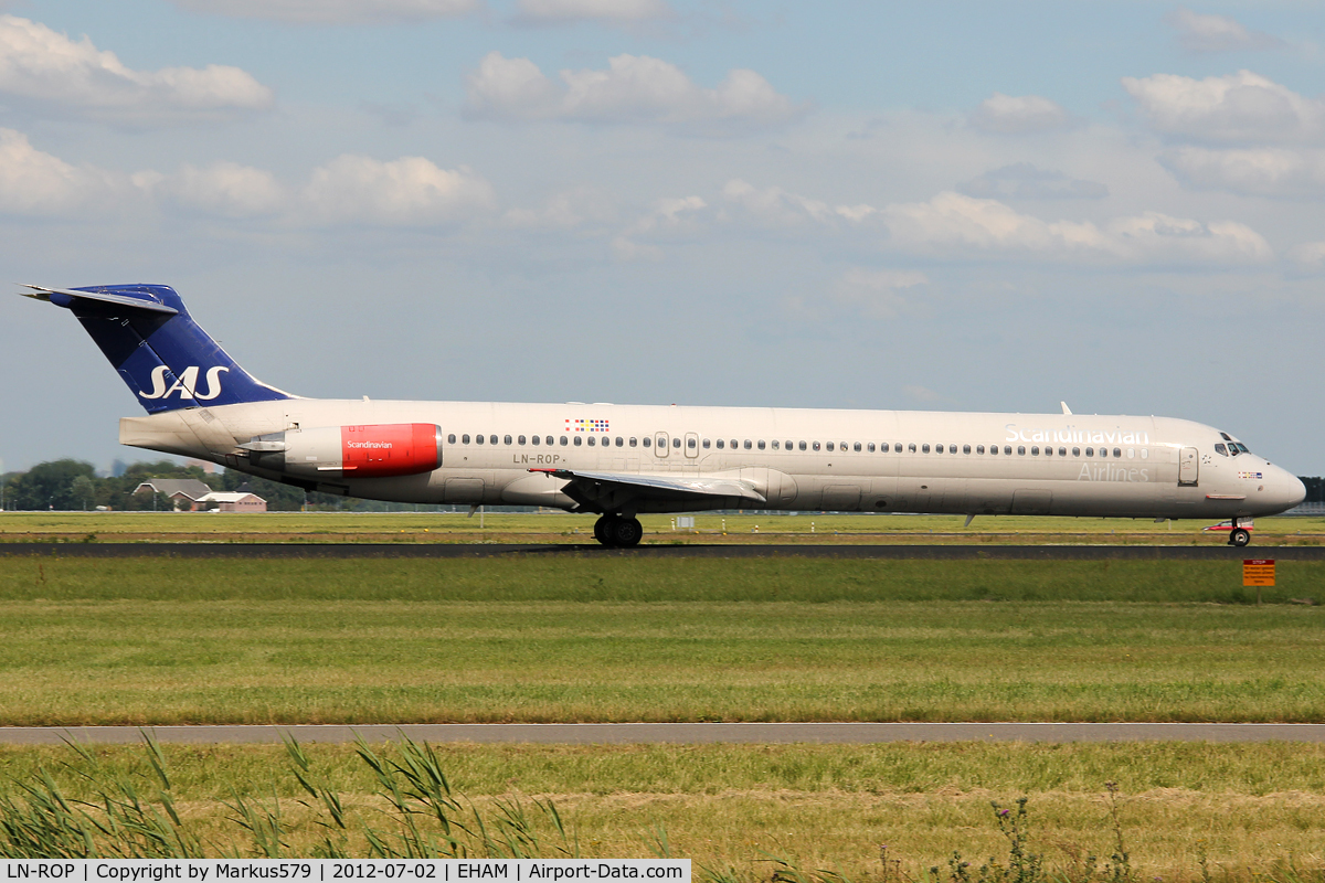 LN-ROP, 1985 McDonnell Douglas MD-82 (DC-9-82) C/N 49384, Polderbaan