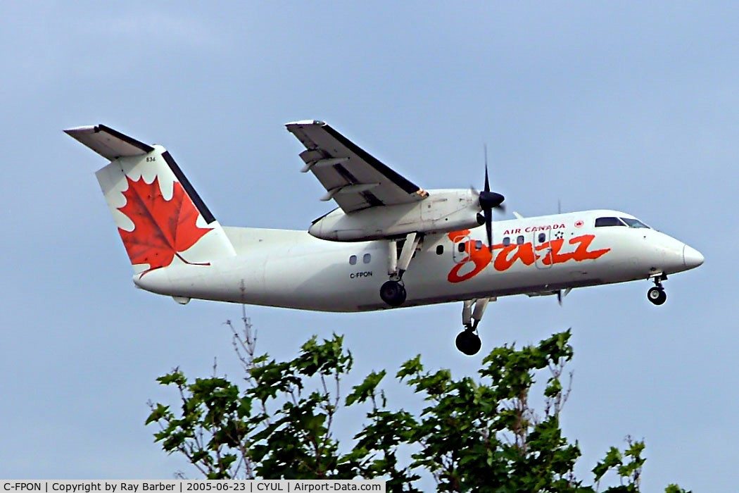 C-FPON, 1989 De Havilland Canada DHC-8-102 Dash 8 C/N 171, DHC-8-102 [171] (Air Canada Jazz) Montreal-Dorval~C 23/06/2005. On approach.