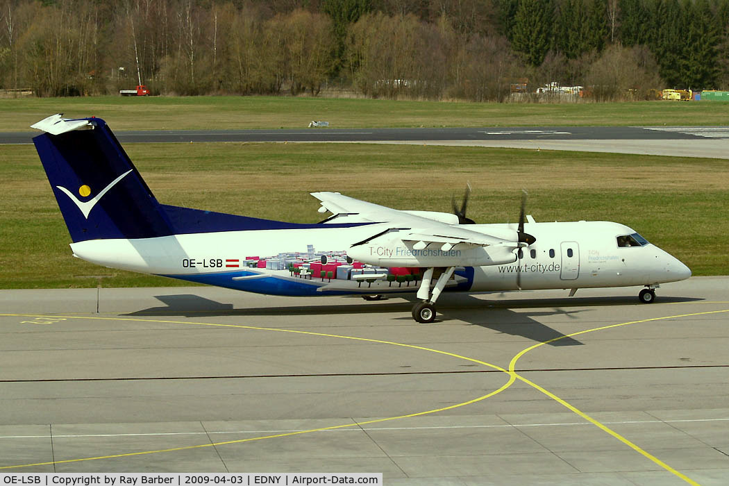 OE-LSB, 1998 De Havilland Canada DHC-8-314Q Dash 8 C/N 525,  DHC-8Q-314 Dash 8 [525] (Intersky) Friedrichshafen~D 03/04/2009. Seen taxiing out for departure.