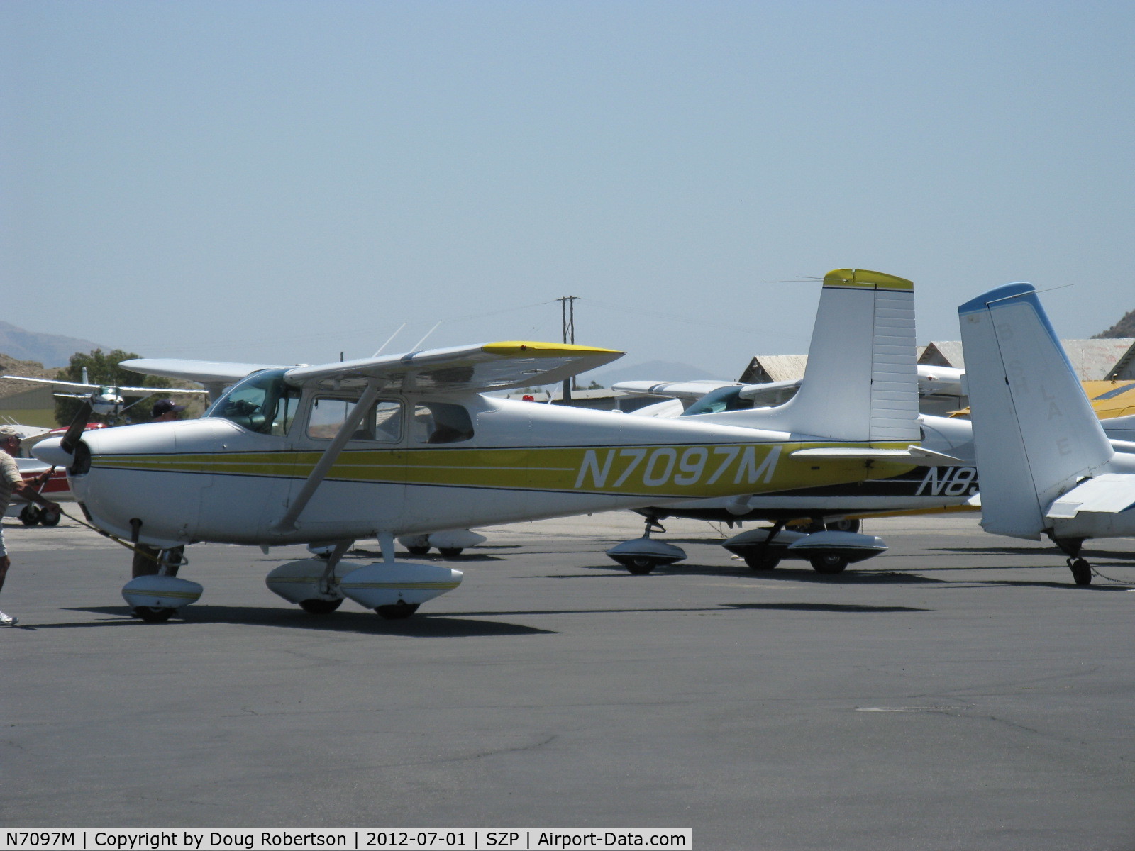 N7097M, 1958 Cessna 175 Skylark C/N 55397, 1958 Cessna 175 SKYLARK, Continental GO-300-E 175 Hp 1.33/1 geared engine, note deeper cowl than a C172.