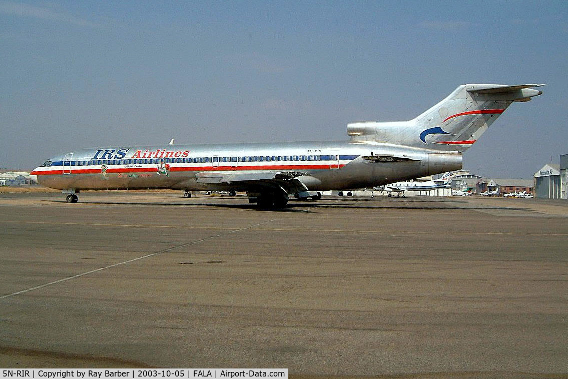 5N-RIR, 1977 Boeing 727-223 C/N 21087, Boeing 727-223 [21087] (IRS Airlines) Lanseria~ZS 05/10/2003. Seen here in a poor state.