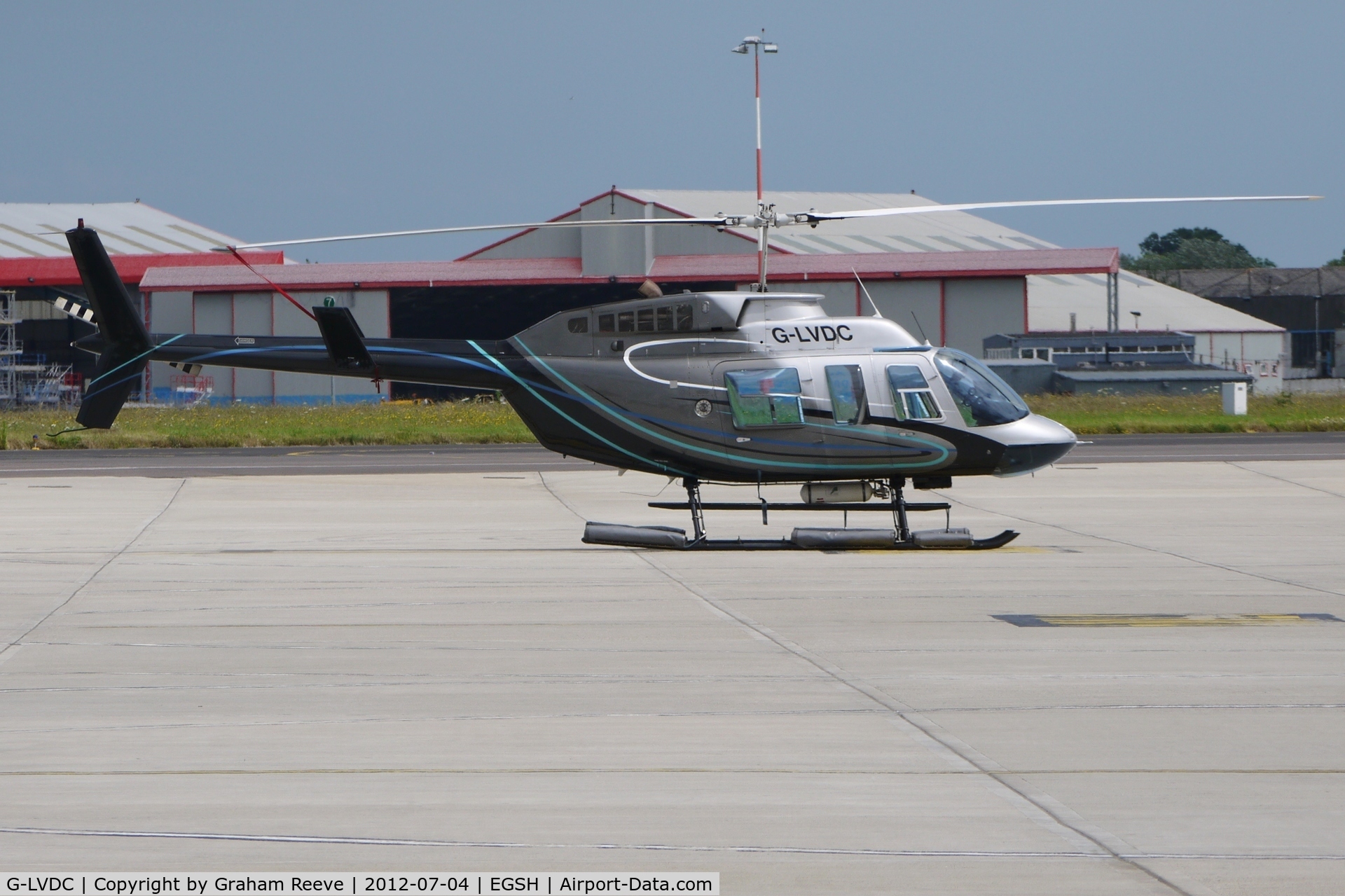 G-LVDC, 1989 Bell 206L-3 LongRanger III C/N 51300, Parked at Norwich.