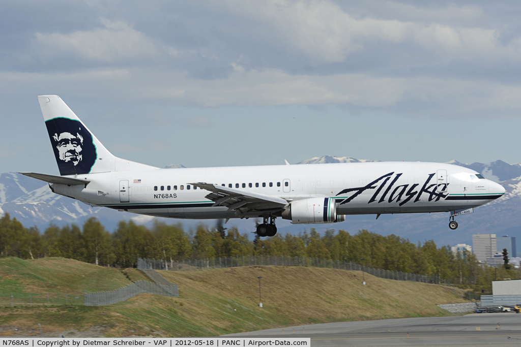 N768AS, 1992 Boeing 737-490 C/N 27082, Alaska Airlines boeing 737-400