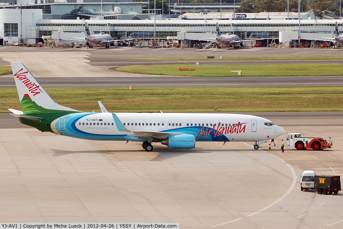 YJ-AV1, 2007 Boeing 737-8Q8 C/N 30734, At Sydney