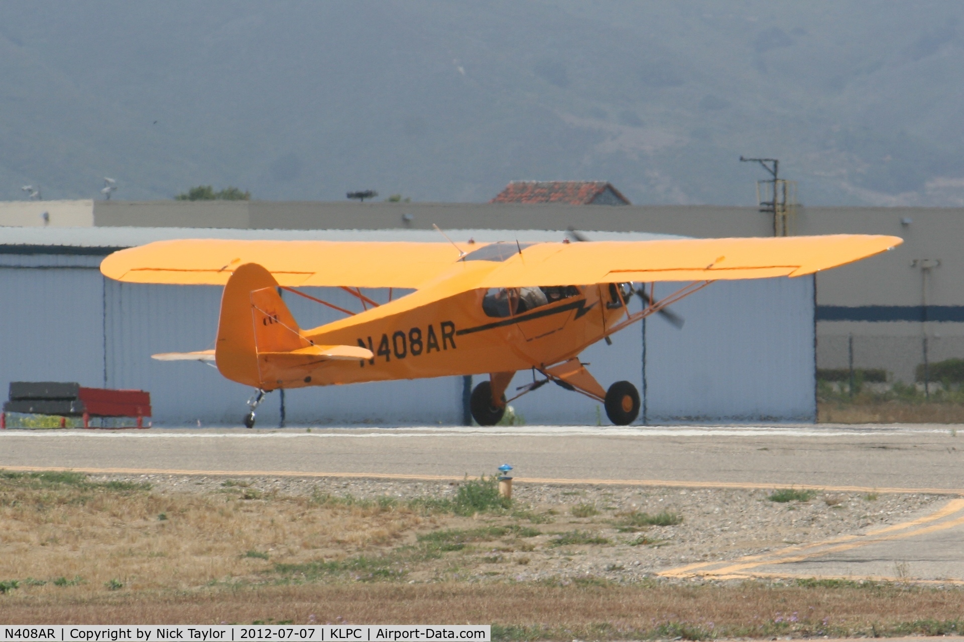 N408AR, American Legend AL3 C/N AL-1144, Legend cub taking off at the Lompoc Piper Cub fly in 2012