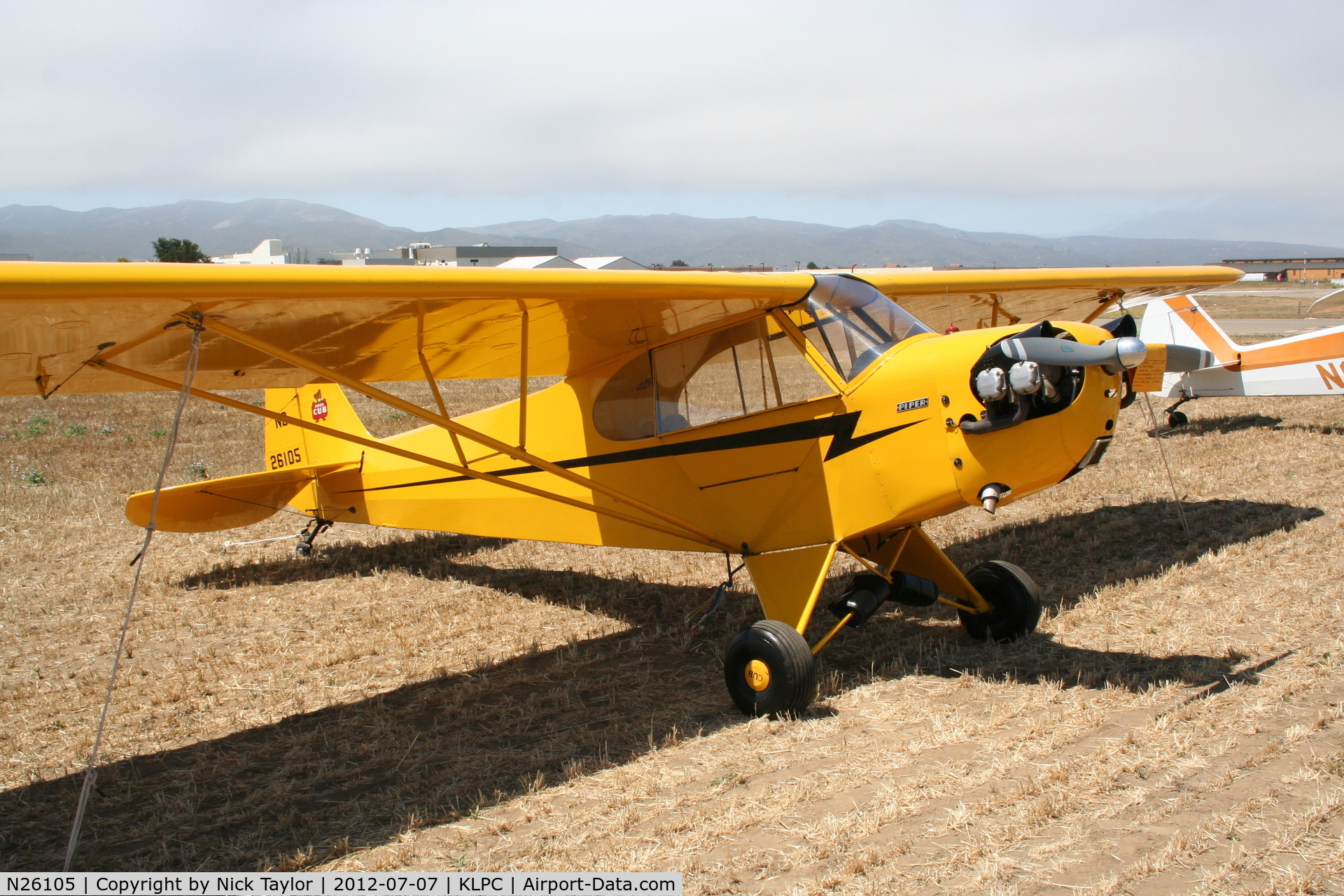 N26105, Piper J3C-65 Cub Cub C/N 4051, Lompoc Piper Cub fly in 2012