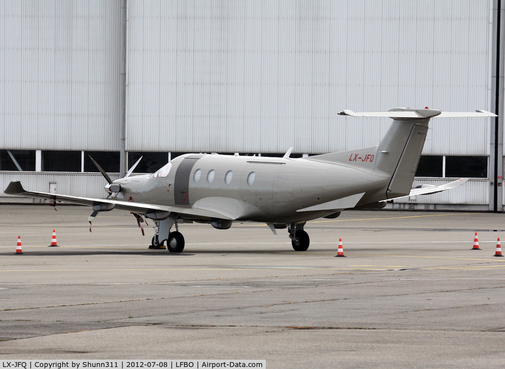 LX-JFQ, 2007 Pilatus PC-12/47 C/N 876, Parked at the General Aviation area...