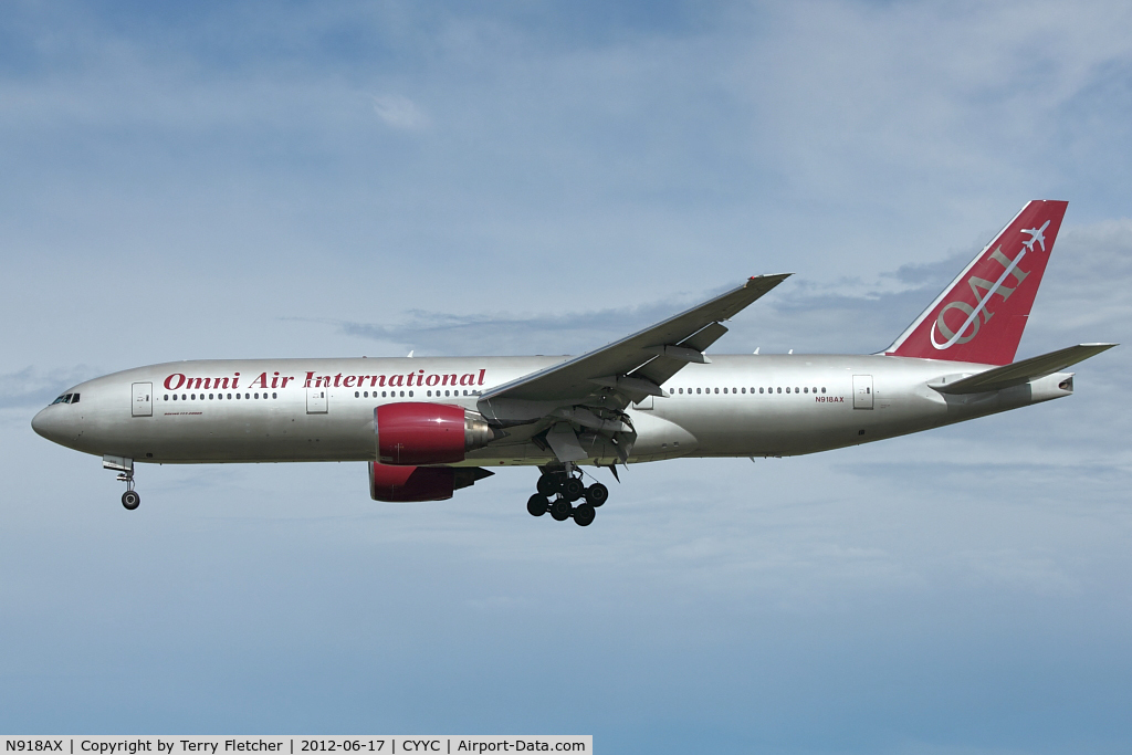 N918AX, 1997 Boeing 777-222 C/N 26935, Omni B777 at Calgary