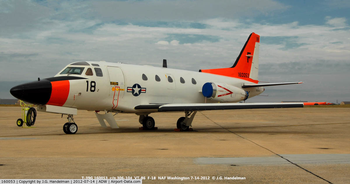 160053, North American Rockwell CT-39G (N-265) Sabreliner C/N 306-104, at NAF Washington