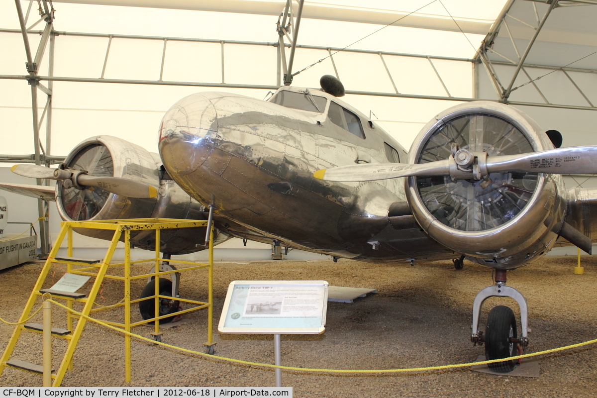 CF-BQM, 1937 Barkley-Grow T8P-1 C/N 8, At AeroSpace Museum of Calgary