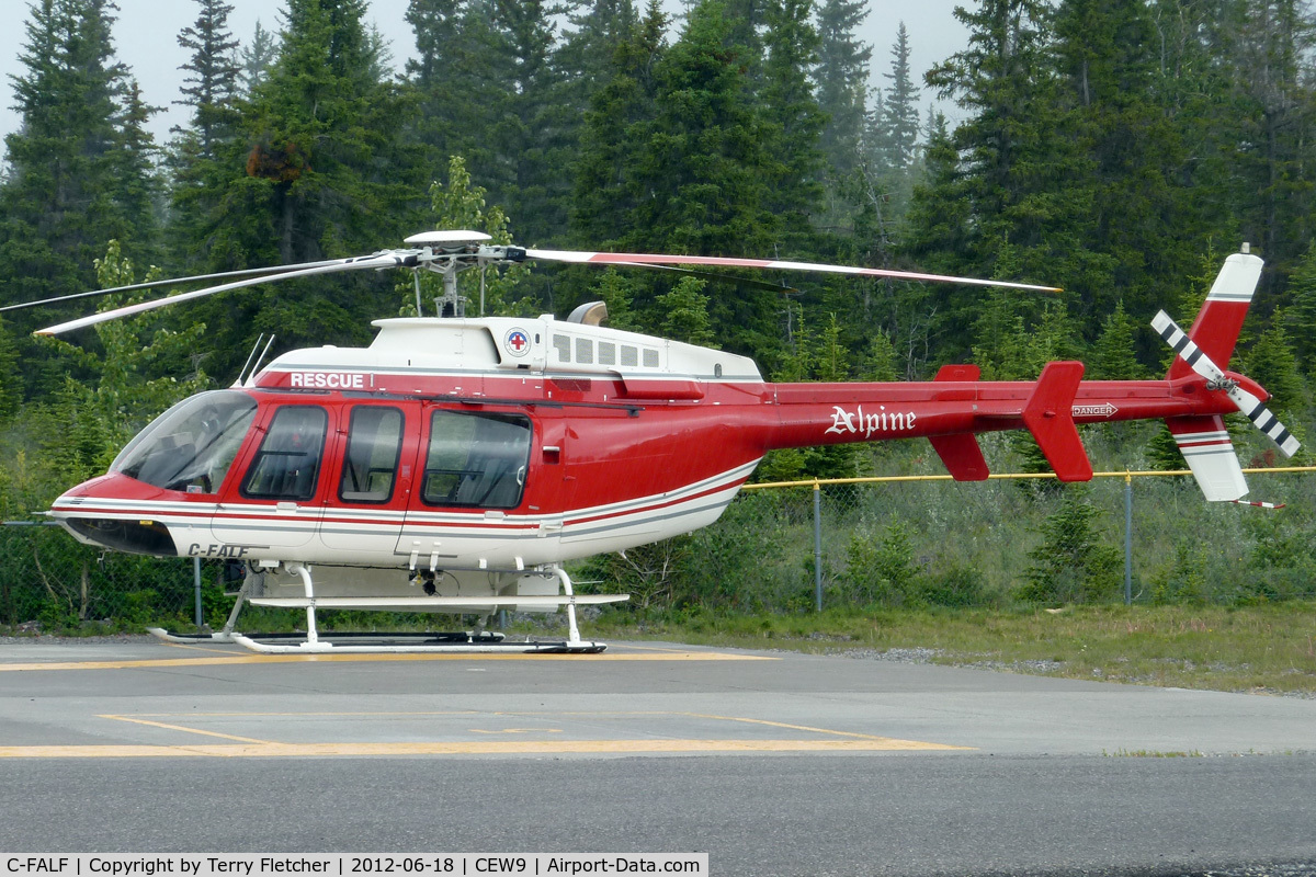 C-FALF, 1998 Bell 407 C/N 53271, At Canmore Municipal Heliport Heliport , Alberta