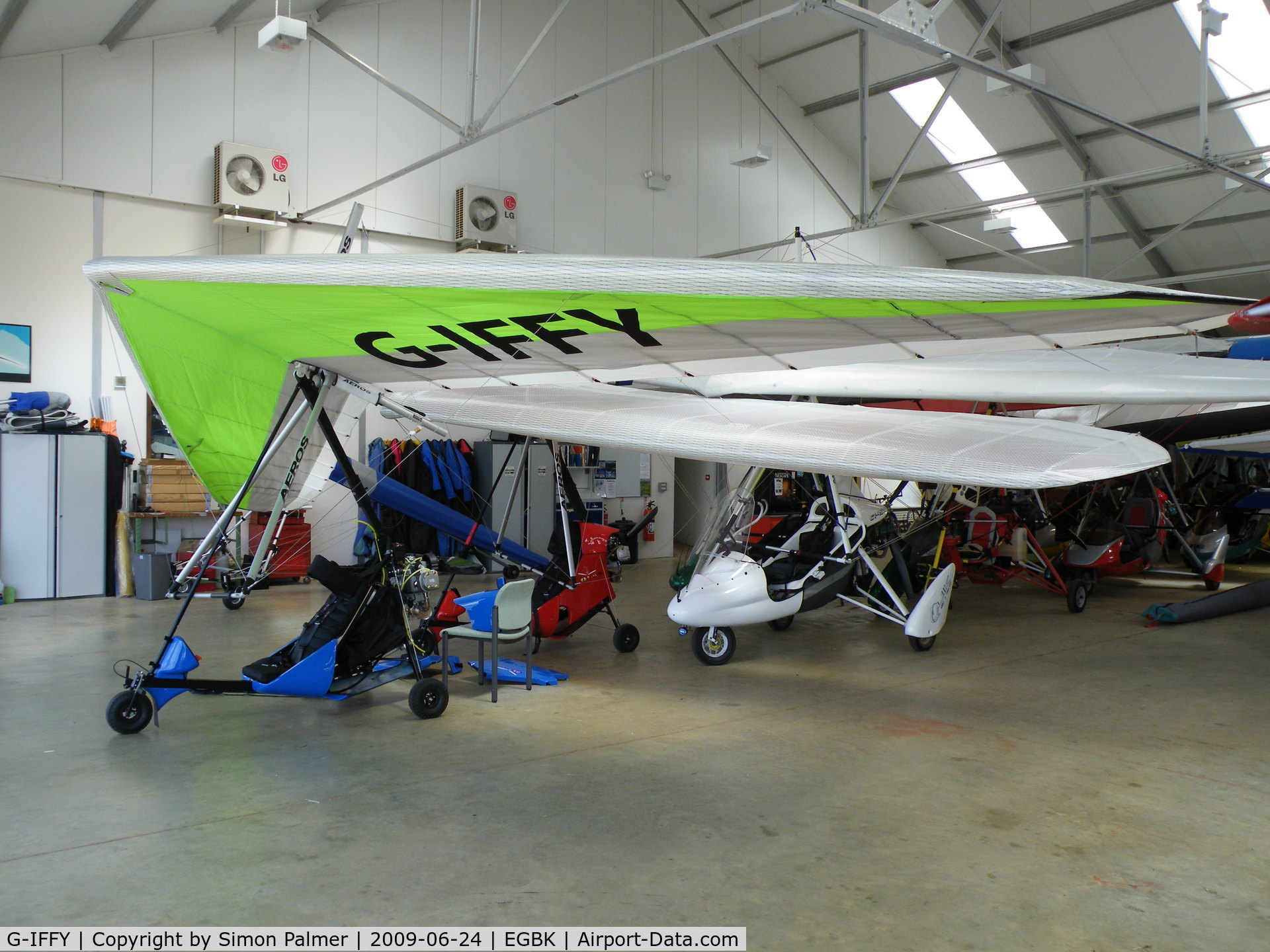 G-IFFY, Flylight Airsports Dragonfly C/N 033, In the hangar at Sywell