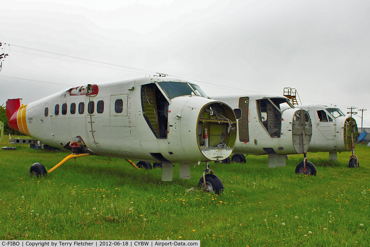 C-FIBO, 1968 De Havilland Canada DHC-6-200 Twin Otter C/N 134, Fuselages of Twin Otters - c/n134 C-FIBO
ex RP-C1155  , c/n 91 C-FIBI ex RP-C1153 and C/n 113 C-FJIW ex RP-C1152  at Springbank , Calgary , Alberta