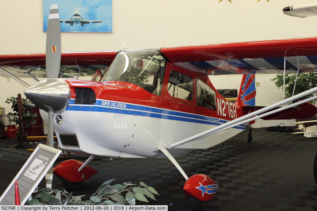 N276R, 1993 American Champion 8KCAB Super Decathlon C/N 713-93, On display at Bird Aviation Museum and Invention Center, near Sagle , Idaho