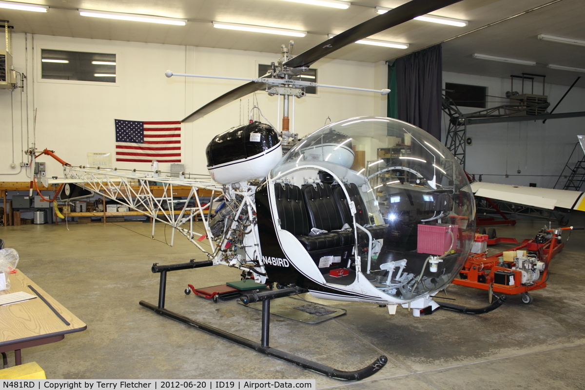 N481RD, 1969 Bell 47G-3B-2 C/N 6716, On display at Bird Aviation Museum and Invention Center, near Sagle , Idaho