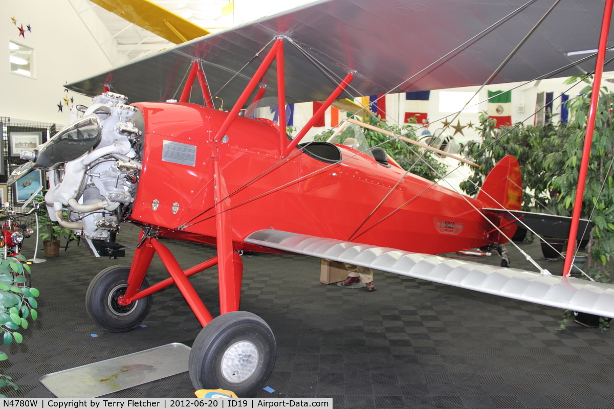 N4780W, 1928 Waco GXE C/N 1249, On display at Bird Aviation Museum and Invention Center, near Sagle , Idaho