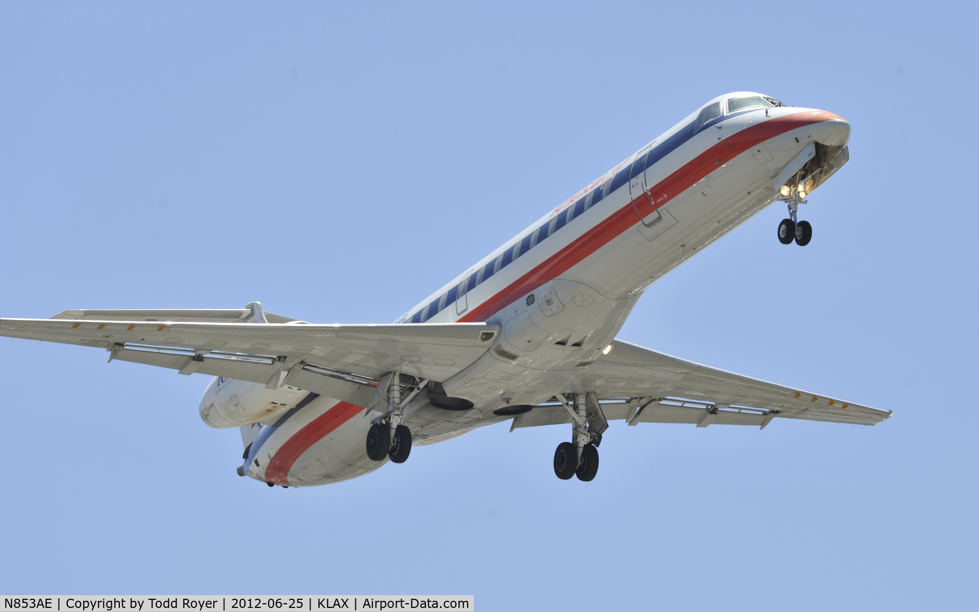 N853AE, 2003 Embraer ERJ-140LR (EMB-135KL) C/N 145742, Arriving at LAX on 24R