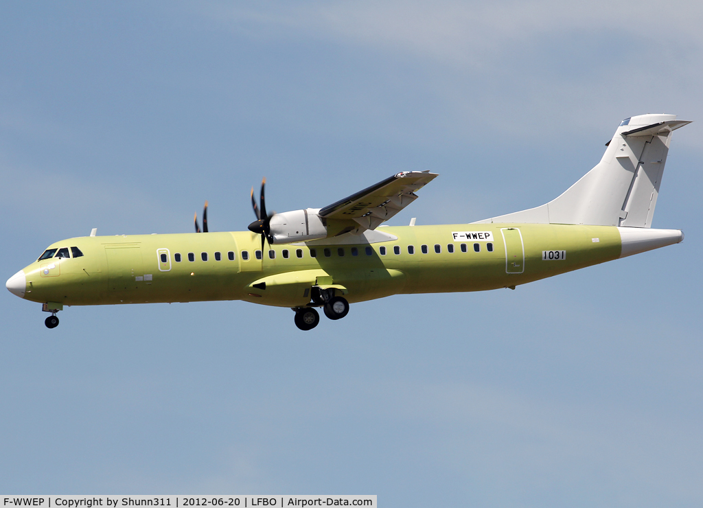F-WWEP, 2012 ATR 72-600 C/N 1031, C/n 1031 - Operator unknown...