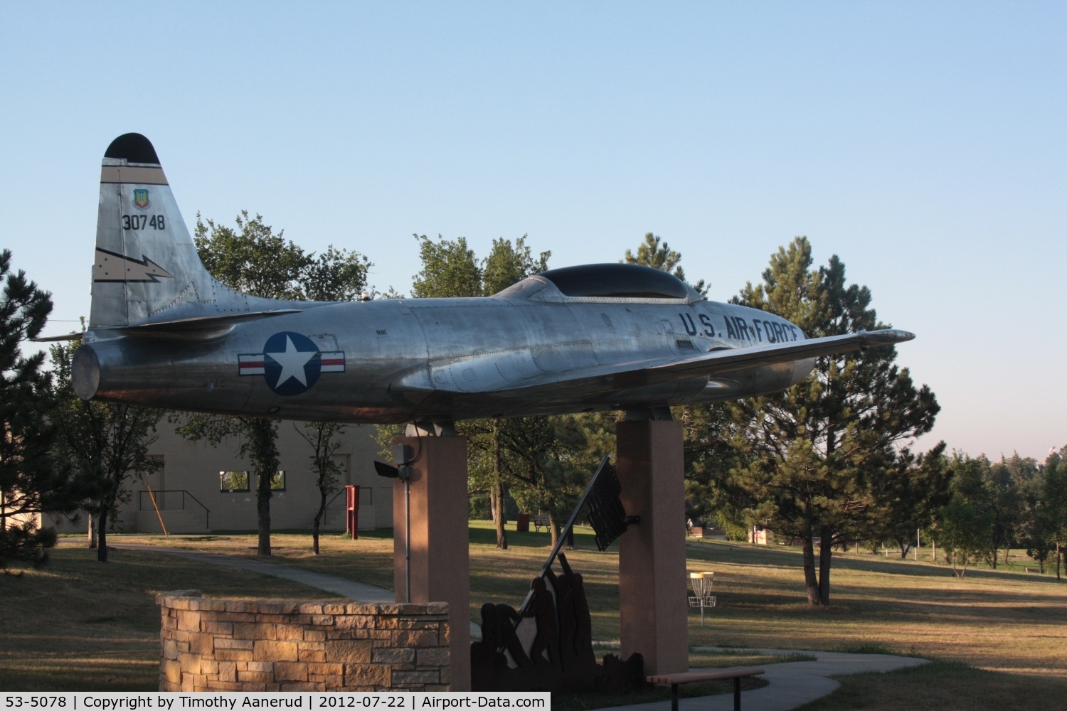 53-5078, 1953 Lockheed T-33A-1-LO Shooting Star C/N 580-8417, Lockheed T-33A-1-LO, c/n 580-8417.  Young's Park, Veterans Memorial, south side of West 9th Street, between 5th Ave West 7th Ave West.