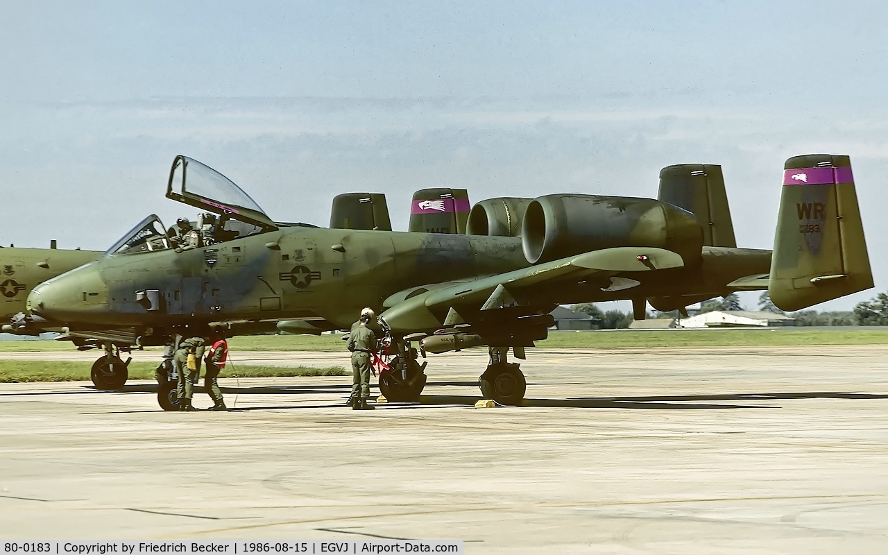 80-0183, 1980 Fairchild Republic A-10A Thunderbolt II C/N A10-0533, last chance inspection