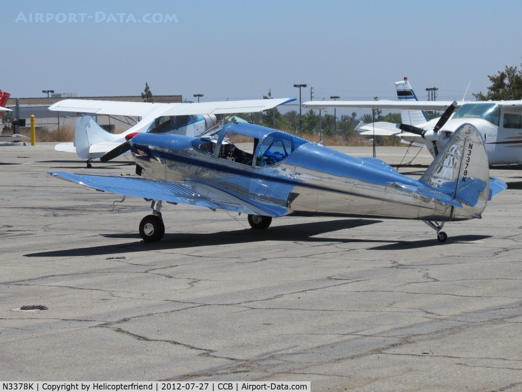 N3378K, 1946 Globe GC-1B Swift C/N 1371, Very clean and shinny while parked at Foothill Sales & Service area