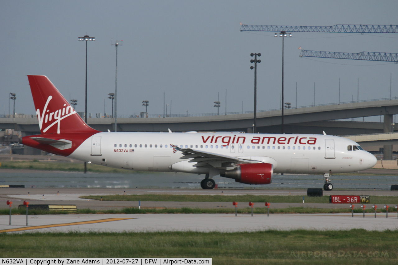 N632VA, 2007 Airbus A320-214 C/N 3155, Virgin America at DFW Airport