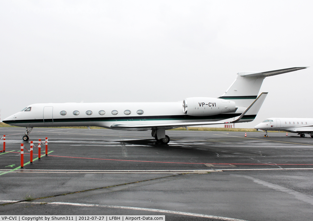 VP-CVI, 2005 Gulfstream Aerospace G-V (G550) C/N 5092, Parked near the control tower...